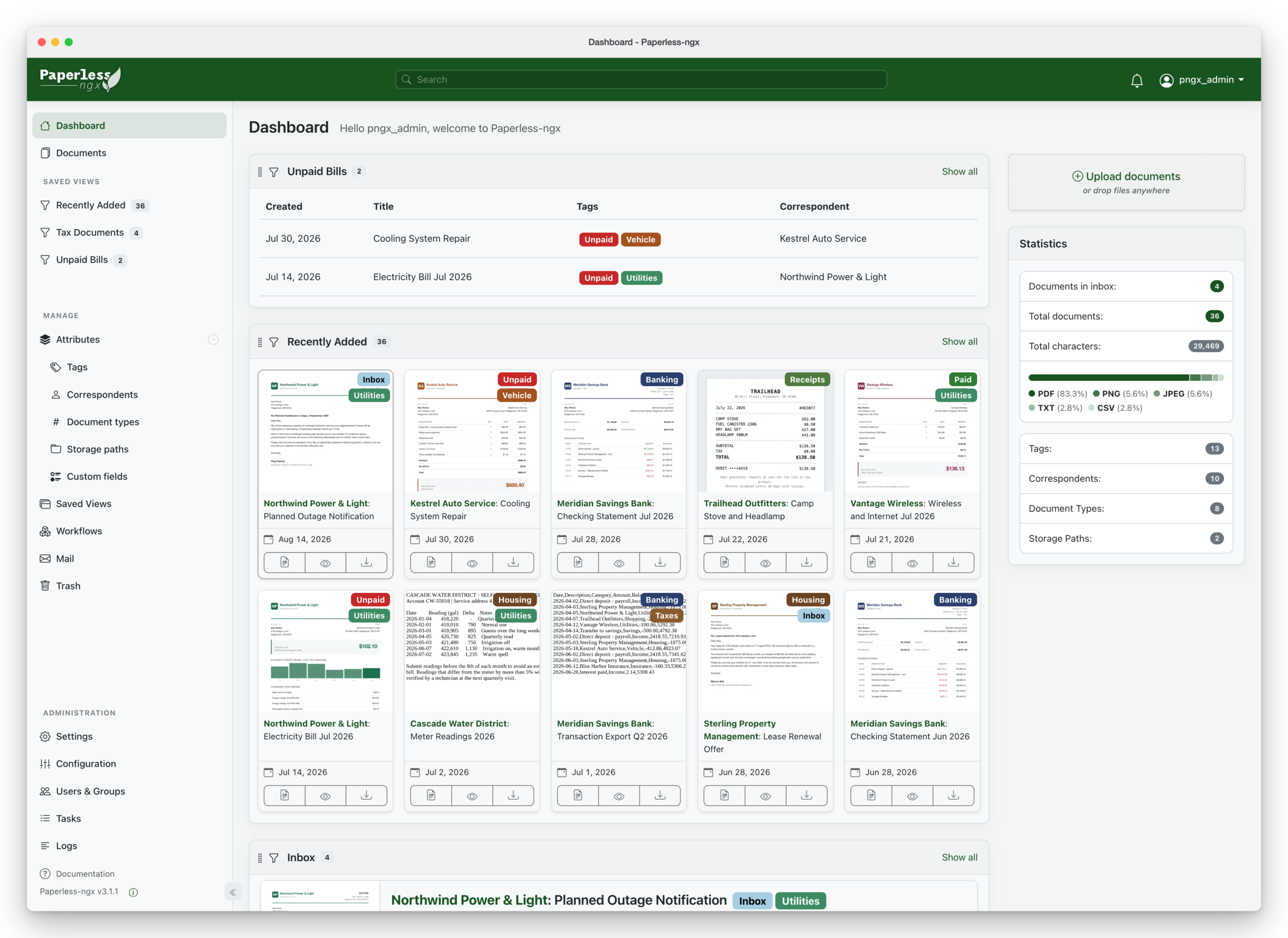 Paperless-ngx Dashboard